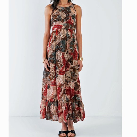 Bohemian Halter Neck Empire Racerback Maxi Dress - Picture 9 of 9